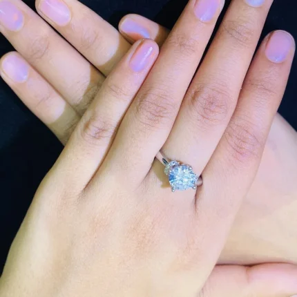 Silver Sparkle Solitaire Ring