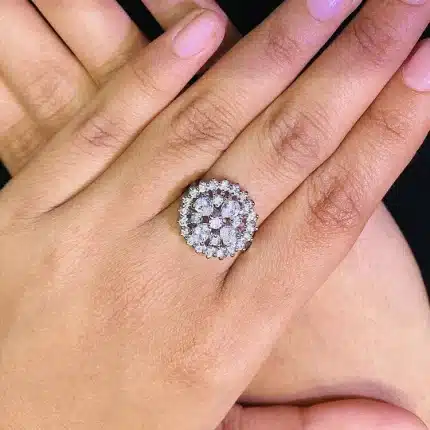 Silver Angle Zircon 92.5 Silver Ring