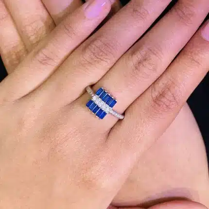Silver Cubic Zircon Reco Ring
