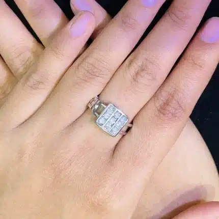 Silver Square Zircon 92.5 Silver Ring