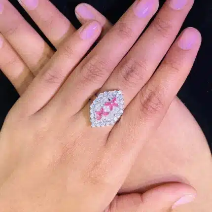 Silver Floral Halo Ring