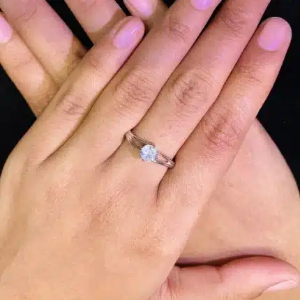 Silver Classic Solitaire Twist 92.5 Silver Ring